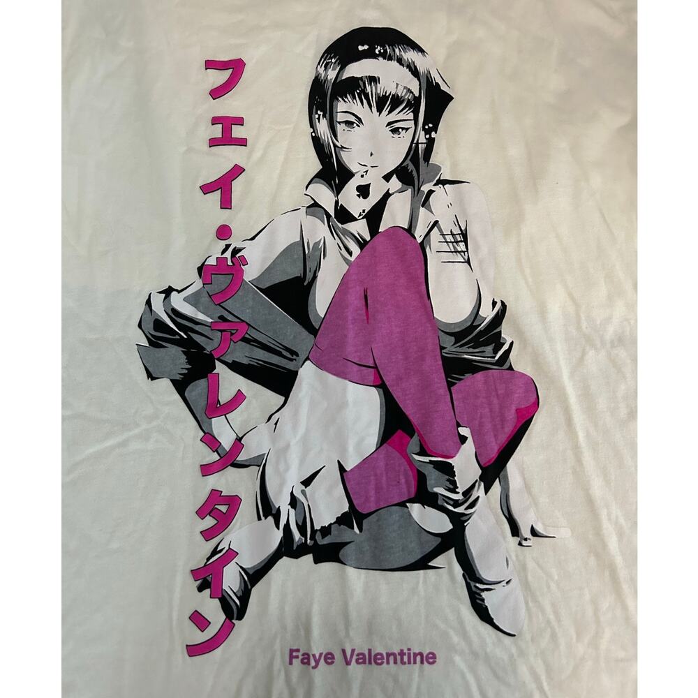 ATSUKO Crunchroll Faye Valentine Graphic Tee NEW White SS Cotton Size M